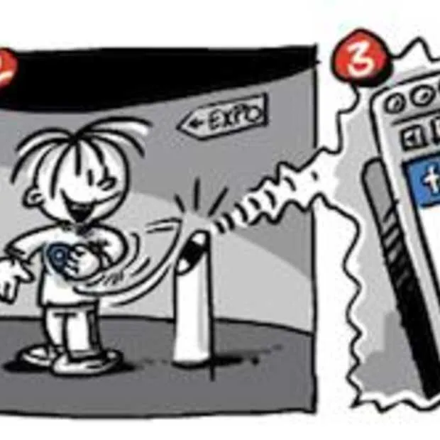 fysieke facebook like button in stadssch