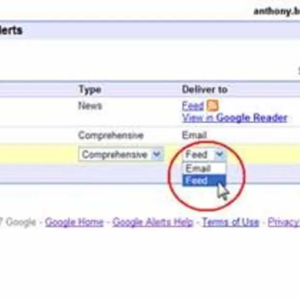 google alerts als feed verkrijgbaar