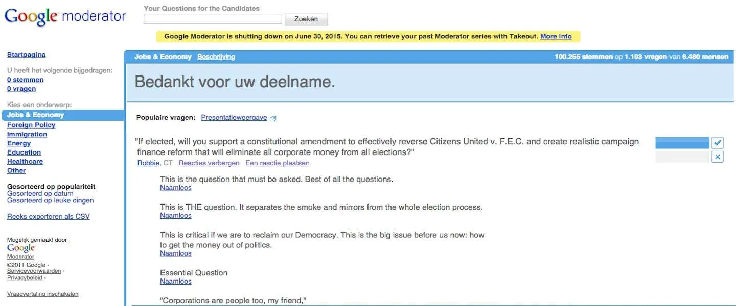 google moderator offline