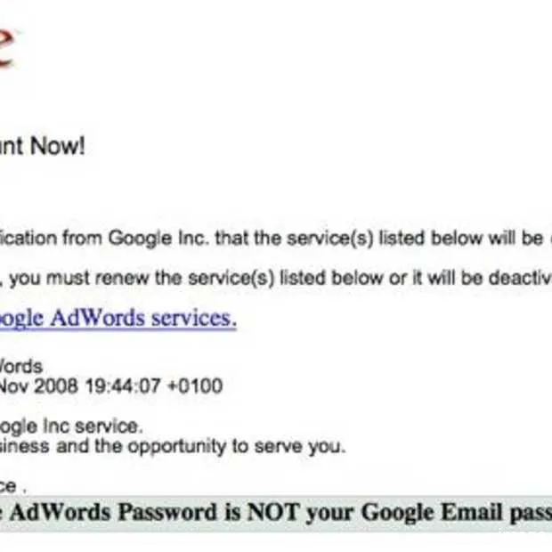 google spam link voor adwords gebruikers