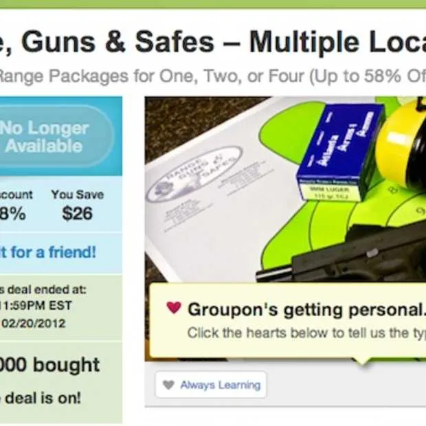 groupon stopt met wapen gerelateerde aan