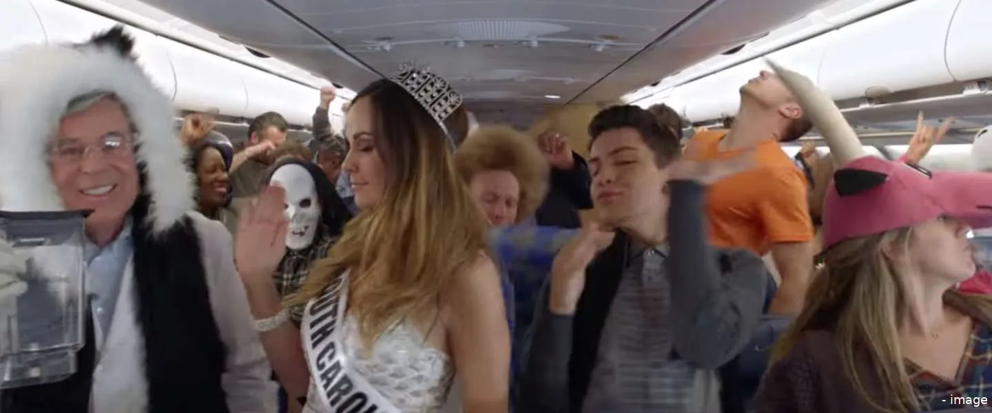harlem shake in het vliegtuig