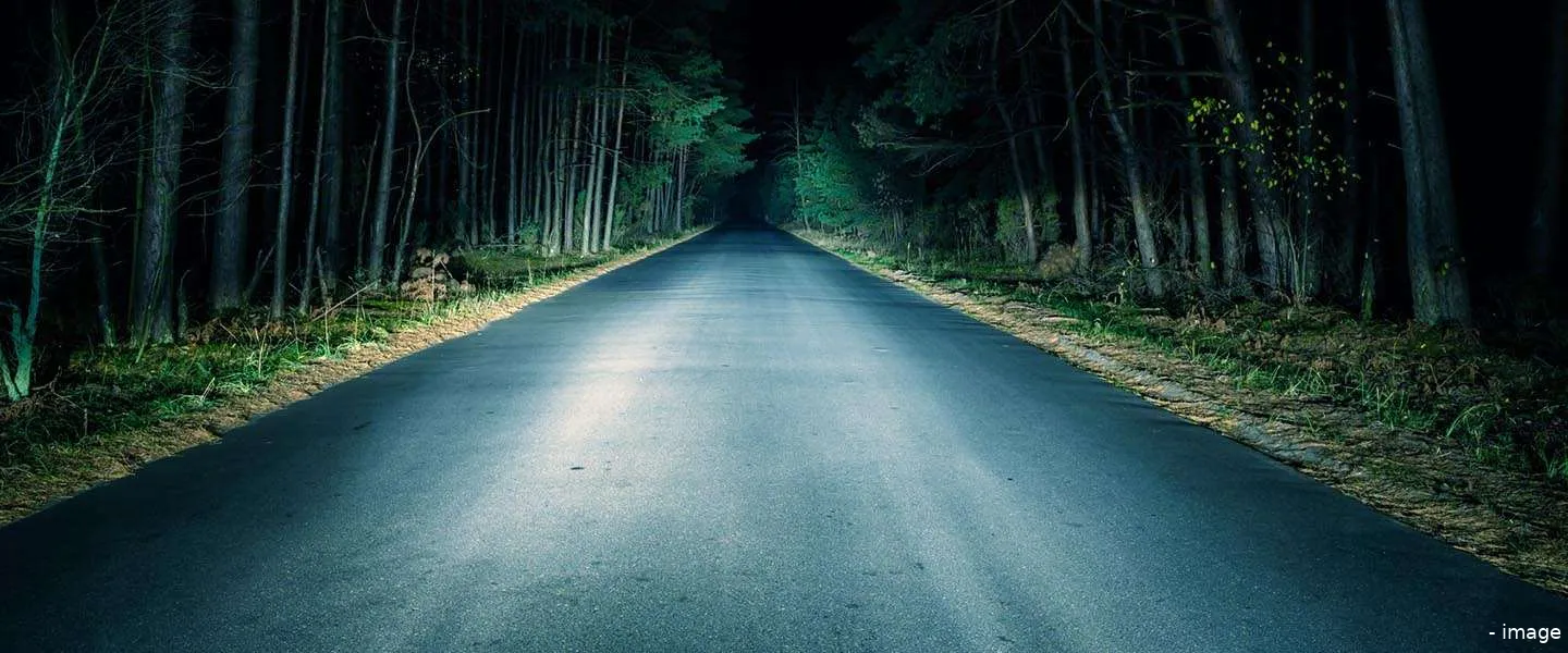 headlight at night