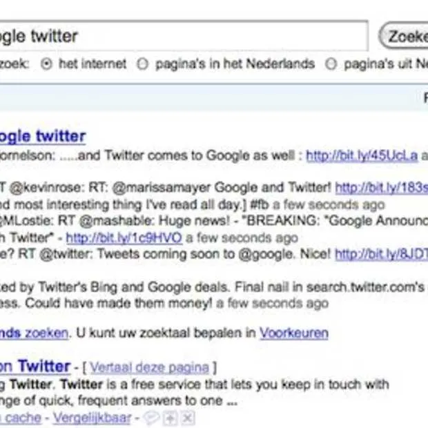 hot news google met twitter in real time