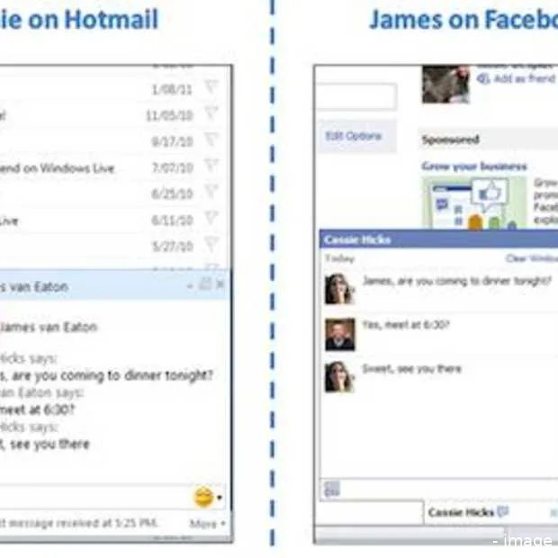 hotmail s facebook chat feature nu overa
