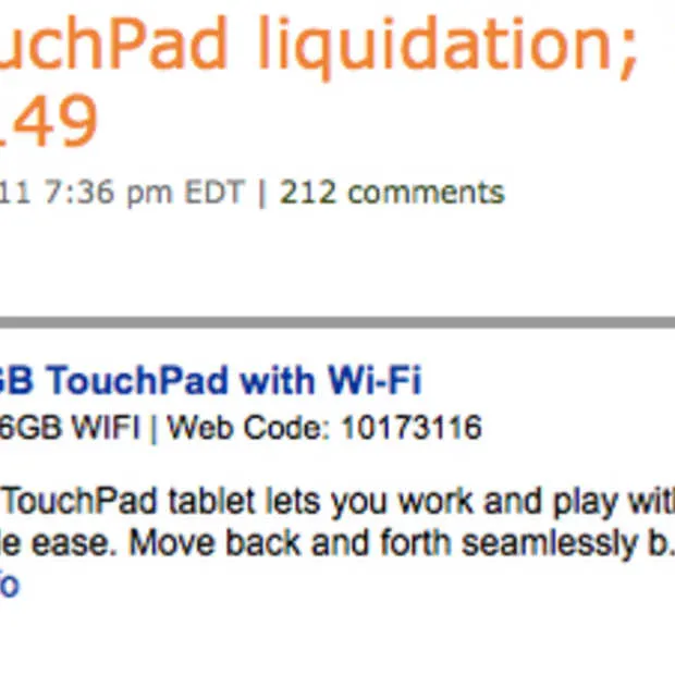 hp touchpad als koopje over de toonbank