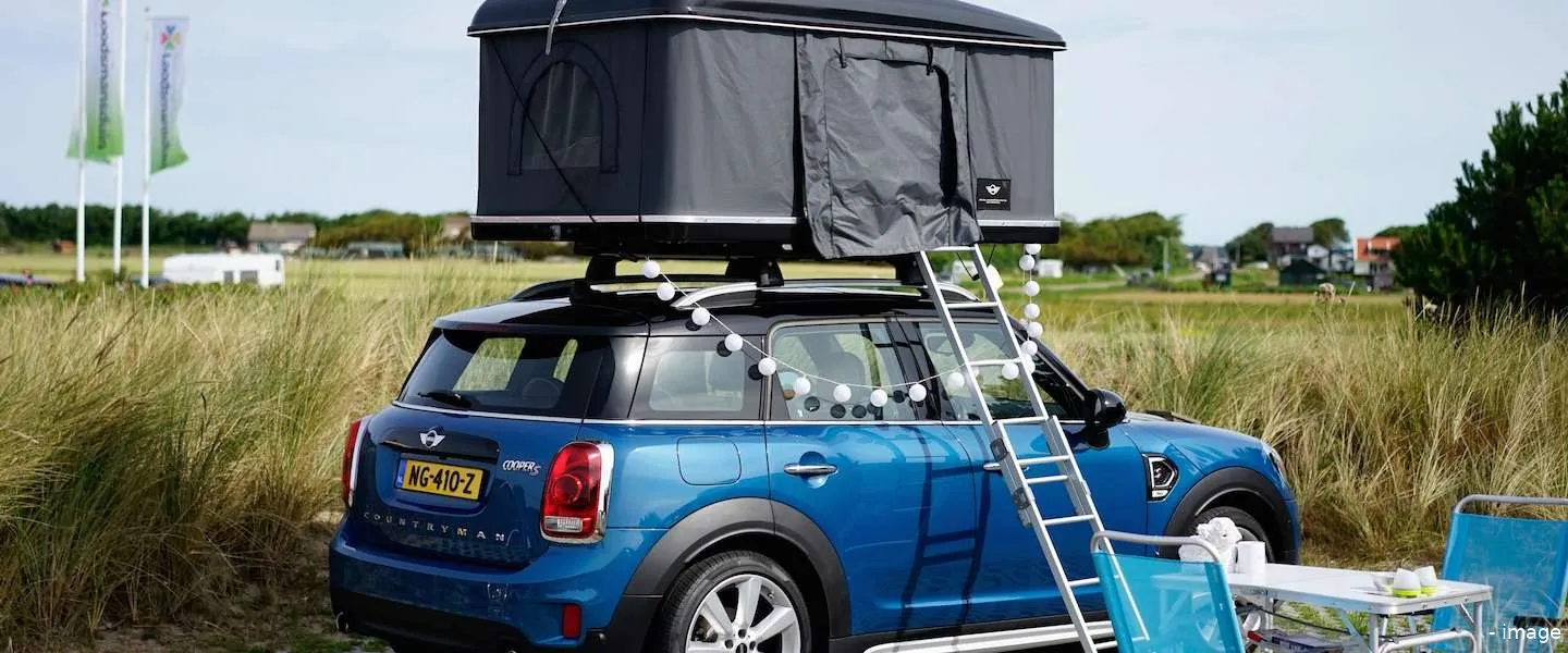 kamperen mini countryman daktent
