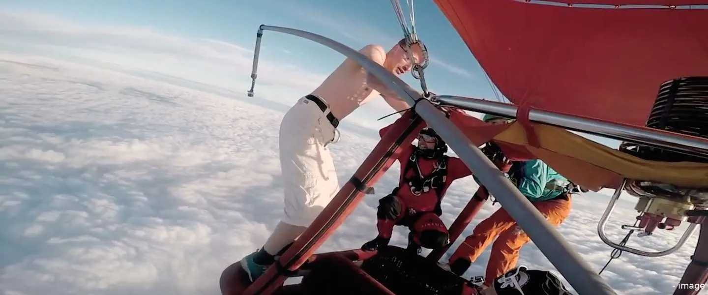 luchtballon zonder parachute