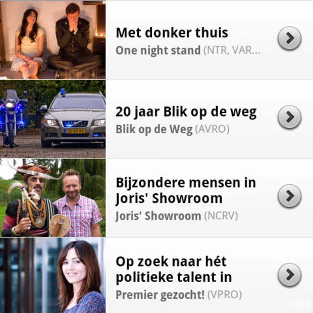 na iphone nu ook android app uitzendingg