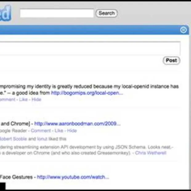 nieuw real time design voor friendfeed