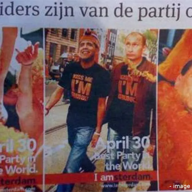 obama poetin en clinton op koninginnedag