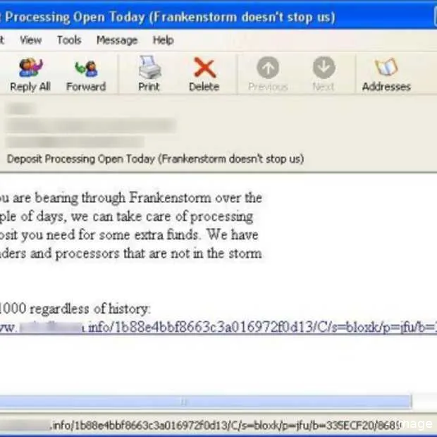 pas op voor spam rondom orkaan sandy