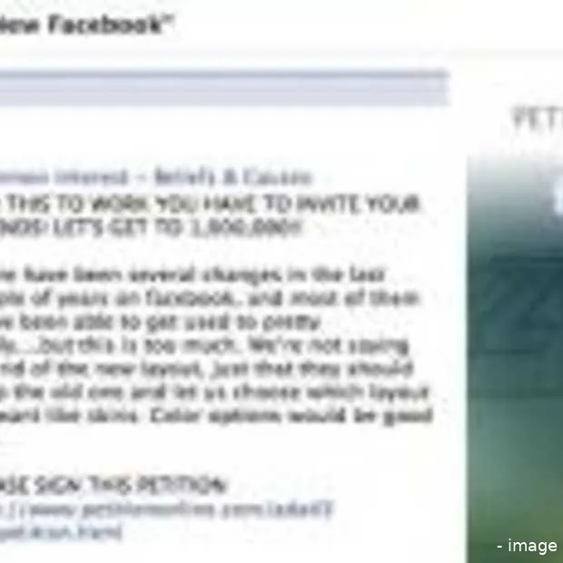 petitie tegen nieuwe facebook lay out