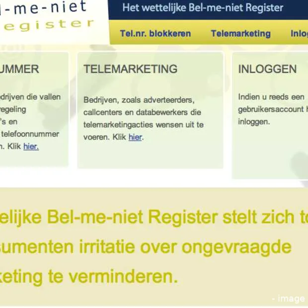 rompslomp bel me niet register noopt tot