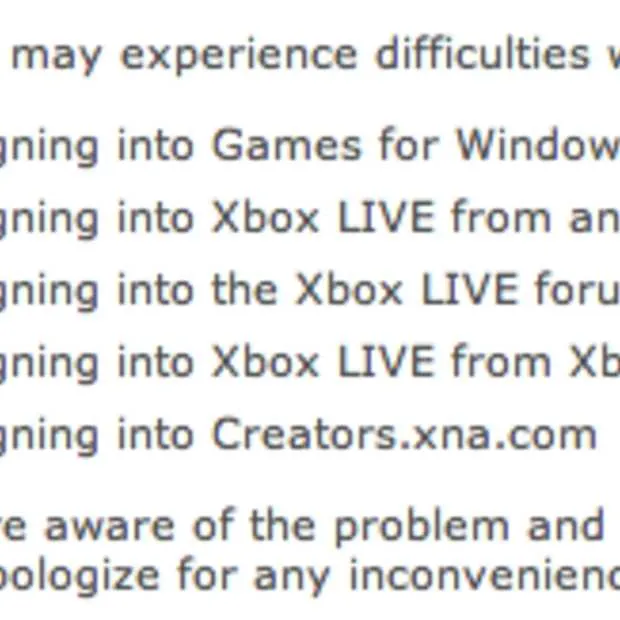service xbox live is down