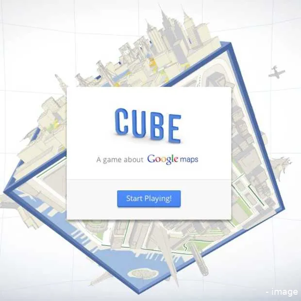speel het google maps spel cube