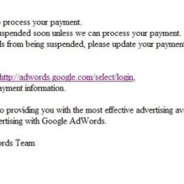 subtiele phishing google adwords