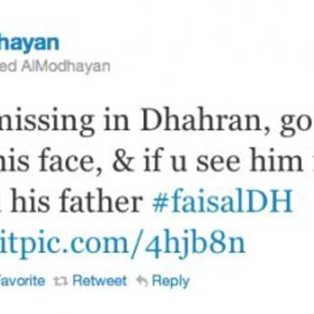 vermist kind wordt met de hulp van twitt