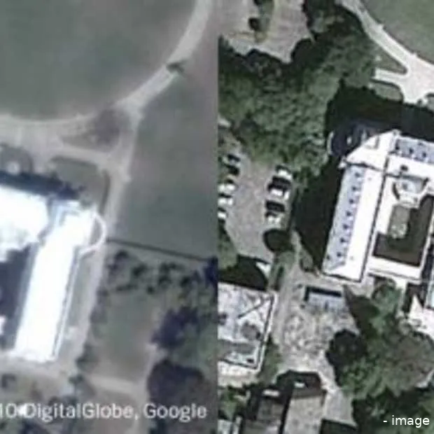 via google earth zijn de verwoestingen o