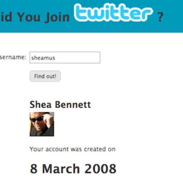 vind terug wanneer je lid werd van twitt