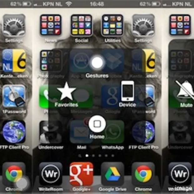 virtual home button op de iphone