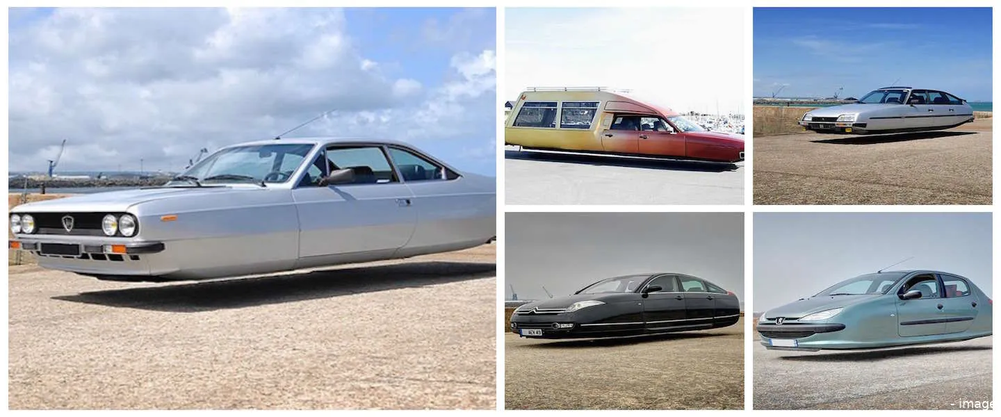 vliegende auto s collage