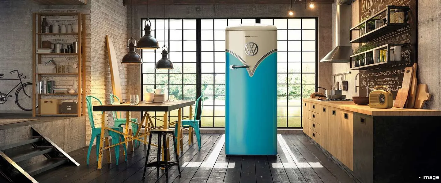 vw bus koelkast officieel blauw