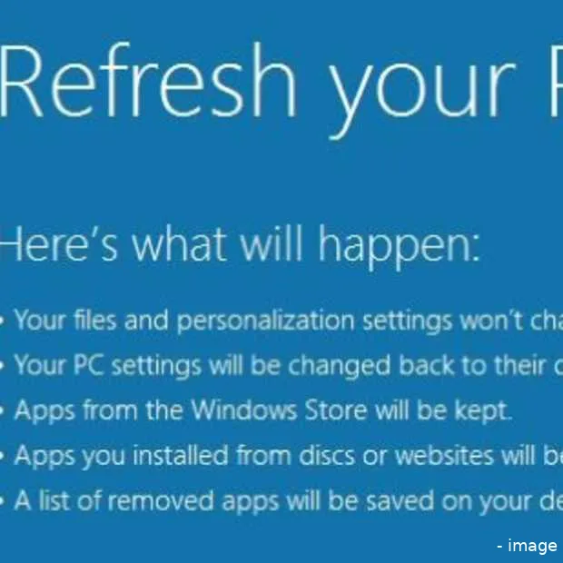 windows 8 refresh met een druk op de kno
