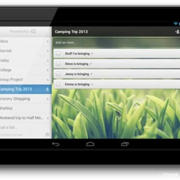 wunderlist 2 verkrijgbaar op android tab