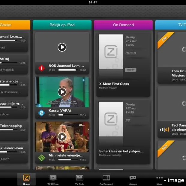 ziggo komt met live televisie op de ipad