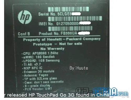 hp touchpad go prototype found