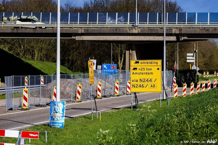 anwb ziet al eerste vertraging door werk aan brug a7