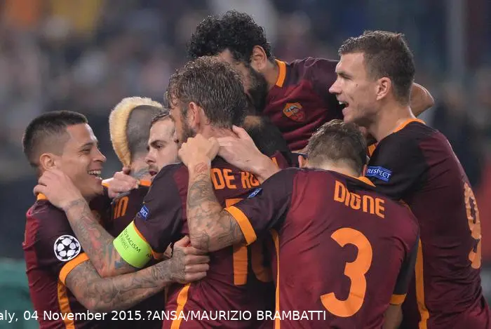roma bayer leverkusen esultanza squadra