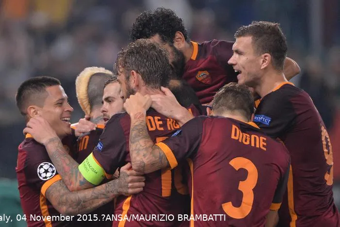 roma bayer leverkusen esultanza squadra
