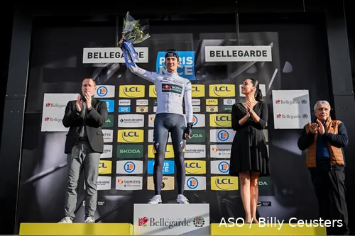 Mick van Dijke in Paris-Nice with the white junior jersey