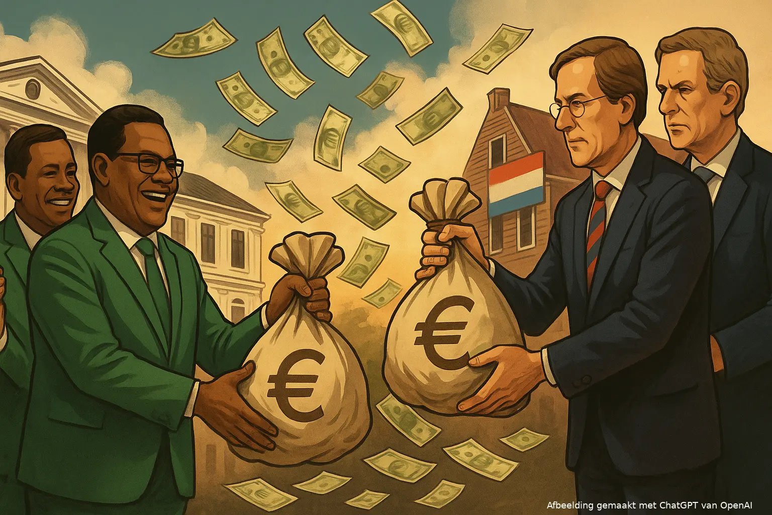 political transaction with euros