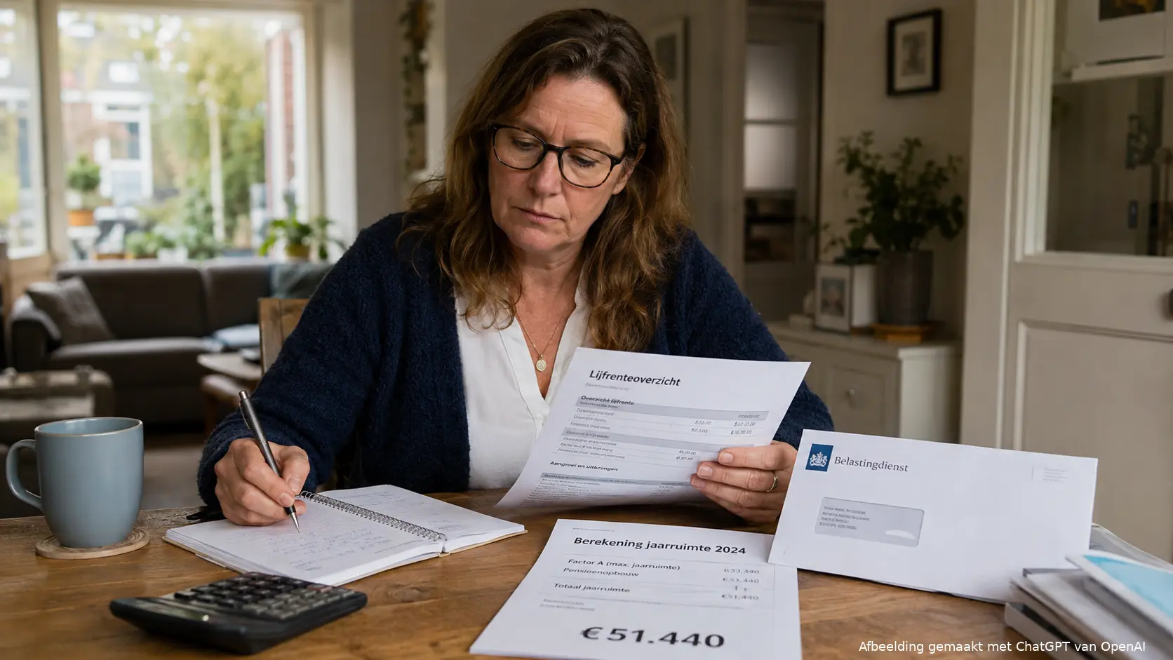Arbeidsongeschikte bekijkt een lijfrenteoverzicht en berekent welk bedrag zonder revisierente kan worden opgenomen