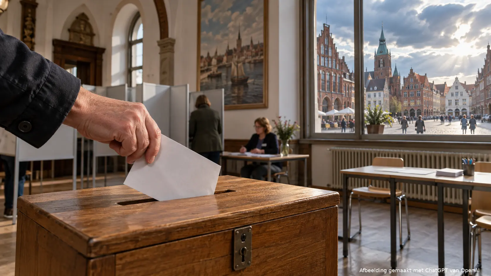 Kiezer brengt stem uit bij de deelstaatverkiezingen in Mecklenburg-Vorpommern.
