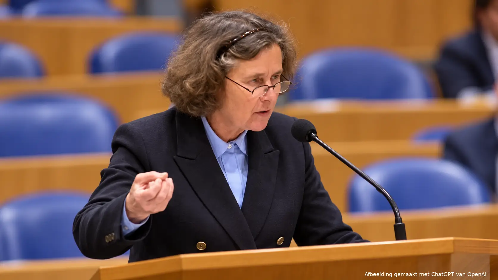 Marjolein Faber (PVV) achter het spreekgestoelte in de Tweede Kamer