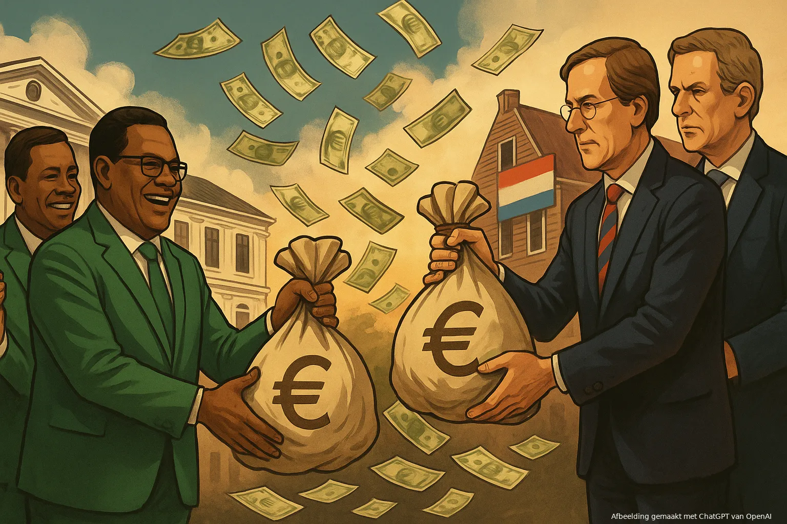 political transaction with euros