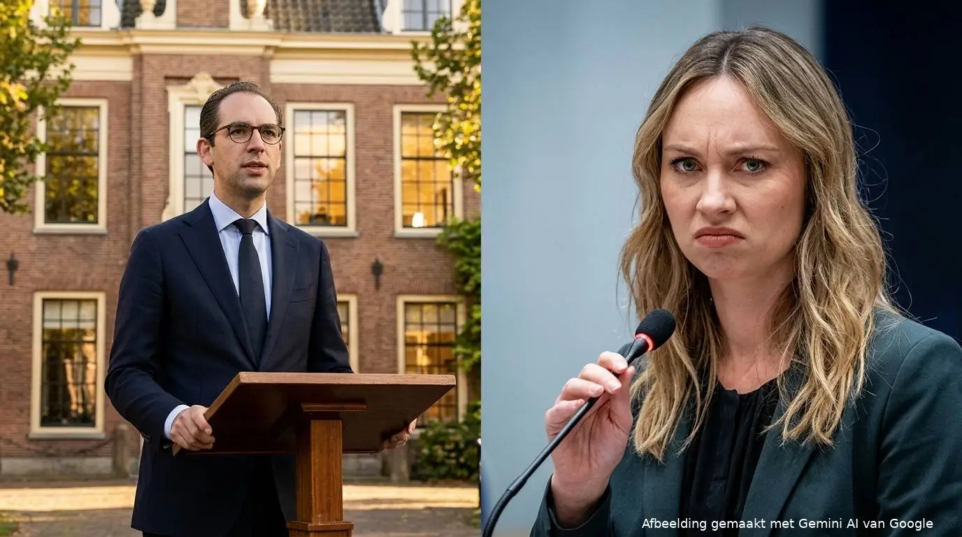 FVD-Kamerlid Peter van Duijvenvoorde en D66-Kamerlid Ilana Rooderkerk in debat over onderwijs