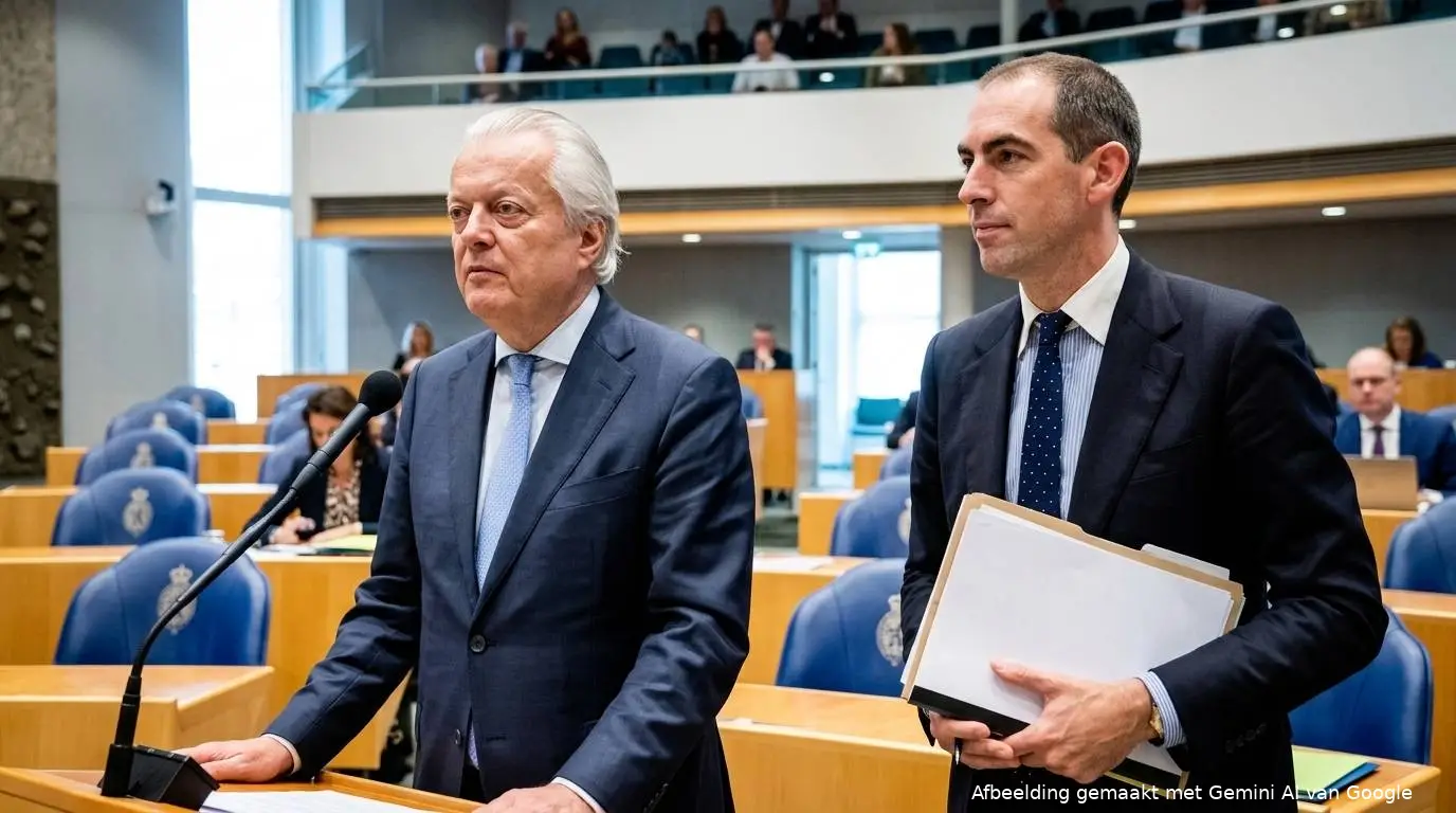 Waarnemend FVD-fractievoorzitter Ralf Dekker en FVD-Kamerlid Peter van Duijvenvoorde in de Tweede Kamer.