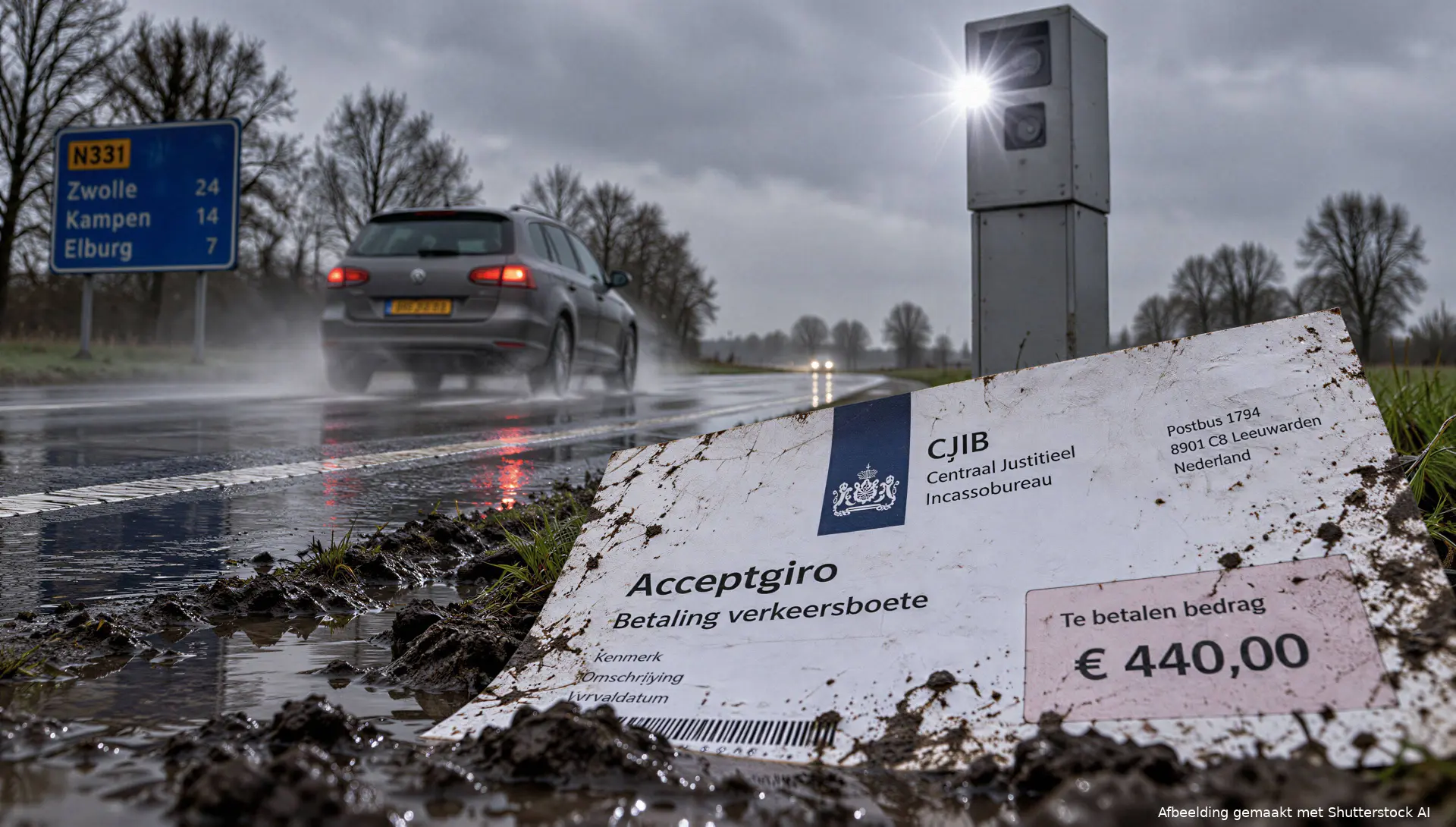 Flitspaal langs een Nederlandse weg bij het vernietigende advies over hogere verkeersboetes.
