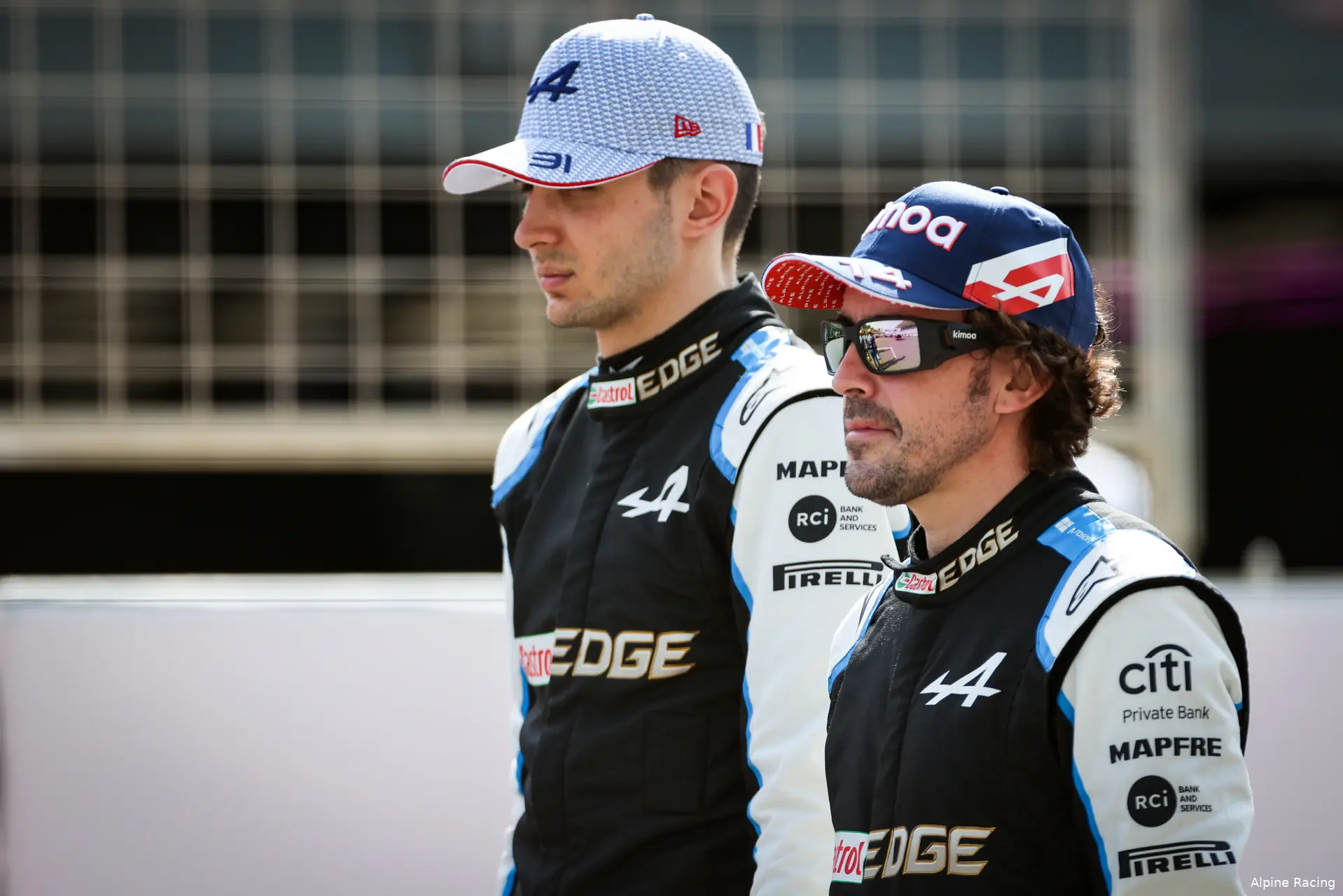 alonso ocon alpine wintertest bahrein 2021