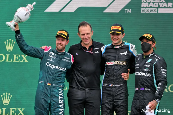 ocon vettel hamilton hongarije alpine