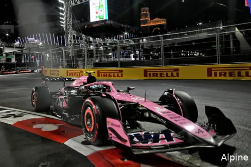 Een ecstatische Gasly op P3, kwalificatie GP Las Vegas 2024.