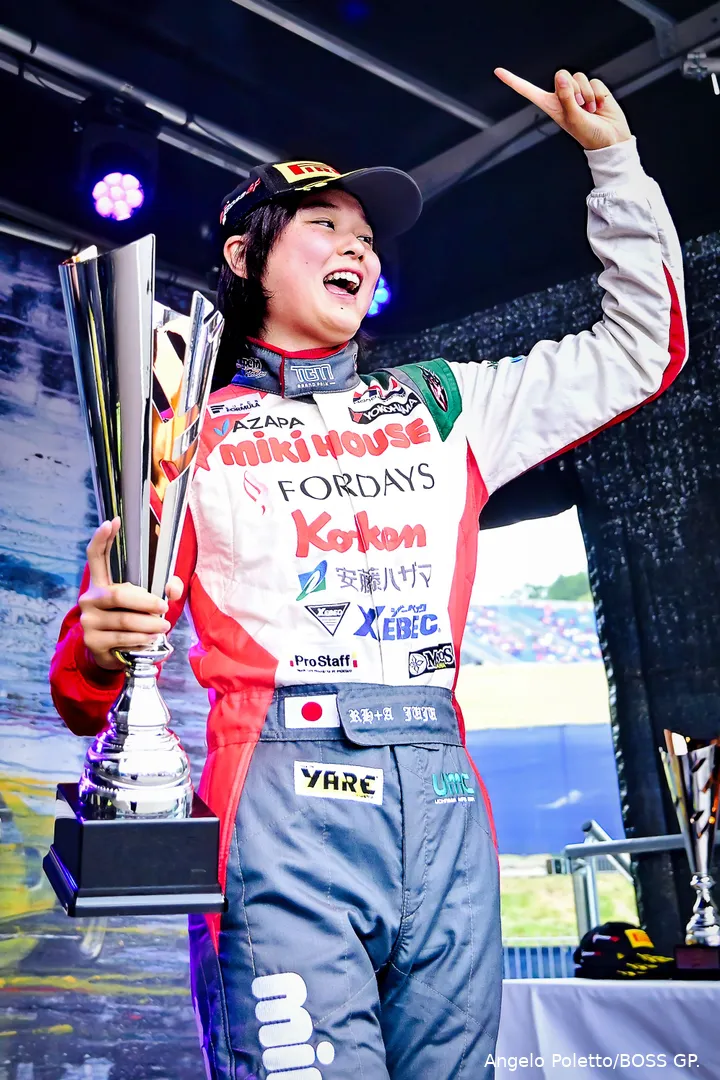 Noda timmert goed aan de weg, haar weg naar de Formule 1.&nbsp;(Foto: Angelo Poletto/BOSS GP)