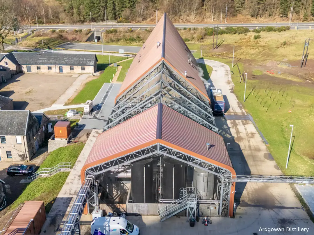 Luchtfoto van Ardgowan Distillery