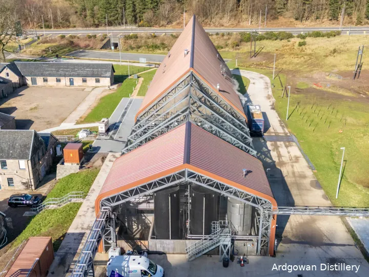 Ardgowan Distillery aerial shot