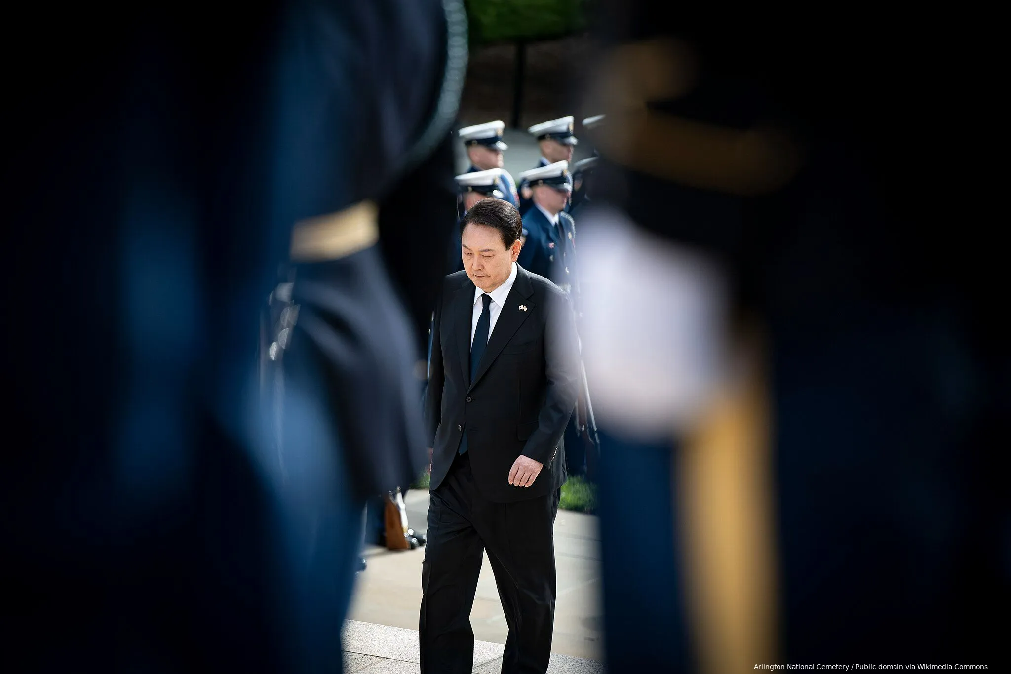 2048px south korean president yoon suk yeol participates in an armed forces full honors wreath laying ceremony at the tomb of the unknown soldier 52846230215